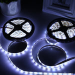 2 pezzi Bare Board 2835 SMD dimmerabile a luce bianca/luce calda LED a corda, 60 LED/m, lunghezza: 5 m, 12 V 2 A 100-240 V, 2835 SMD LED, 5m x 2