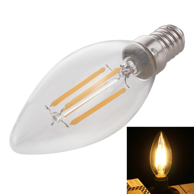 C35 E14 4W 4 LED 300 LM 3000K Lampadina a filamento LED retrò dimmerabile Luce a risparmio energetico, CA 220V, Apiciform E14 4W 220V Warm White, Apiciform E14 4W 220V White Light
