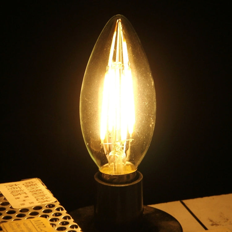 C35 E14 4W 4 LED 300 LM 3000K Lampadina a filamento LED retrò dimmerabile Luce a risparmio energetico, CA 220V, Apiciform E14 4W 220V Warm White, Apiciform E14 4W 220V White Light