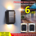 Lampada da parete solare 6 LED per esterni 14x10x4 cm