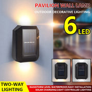Lampada da parete solare 6 LED per esterni 14x10x4cm