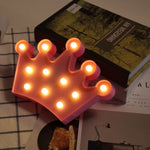 Lampada da tavolo per matrimoni, 2 batterie AA alimentate a batterie, luce notturna, Small Crown(Pink), Small Crown(Blue), Small Crown(White)
