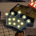 Lampada da tavolo per matrimoni, 2 batterie AA alimentate a batterie, luce notturna, Small Crown(Pink), Small Crown(Blue), Small Crown(White)