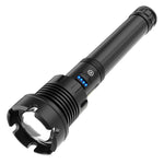 Torcia a LED P90 + COB impermeabile con ricarica micro USB di tipo lungo, supporto display di alimentazione e messa a fuoco telescopica e regolazione della luminosità a 7 livelli, P90