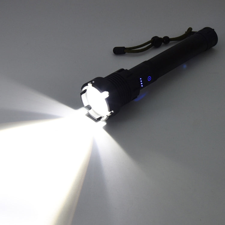 Torcia a LED P90 + COB impermeabile con ricarica micro USB di tipo lungo, supporto display di alimentazione e messa a fuoco telescopica e regolazione della luminosità a 7 livelli, P90