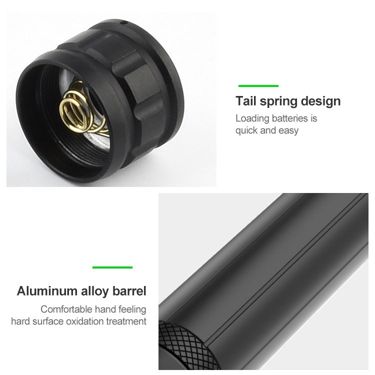 Torcia a LED P90 + COB impermeabile con ricarica micro USB di tipo lungo, supporto display di alimentazione e messa a fuoco telescopica e regolazione della luminosità a 7 livelli, P90