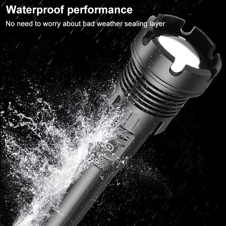 Torcia a LED P90 + COB impermeabile con ricarica micro USB di tipo lungo, supporto display di alimentazione e messa a fuoco telescopica e regolazione della luminosità a 7 livelli, P90