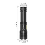 Torcia a LED P70 + COB impermeabile per ricarica micro USB stile corto, supporto display di alimentazione e messa a fuoco telescopica e regolazione della luminosità a 7 livelli, P70