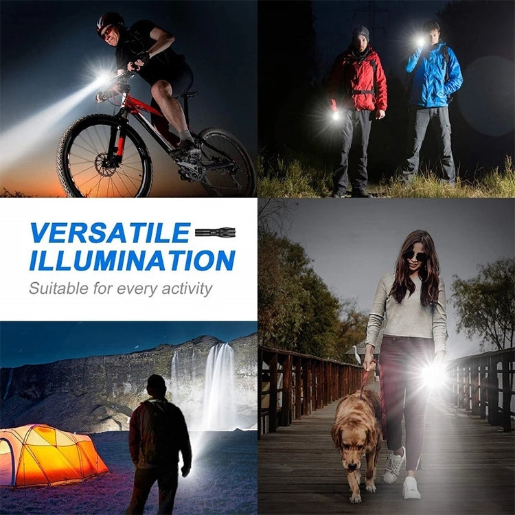 Torcia a LED P70 + COB impermeabile per ricarica micro USB stile corto, supporto display di alimentazione e messa a fuoco telescopica e regolazione della luminosità a 7 livelli, P70