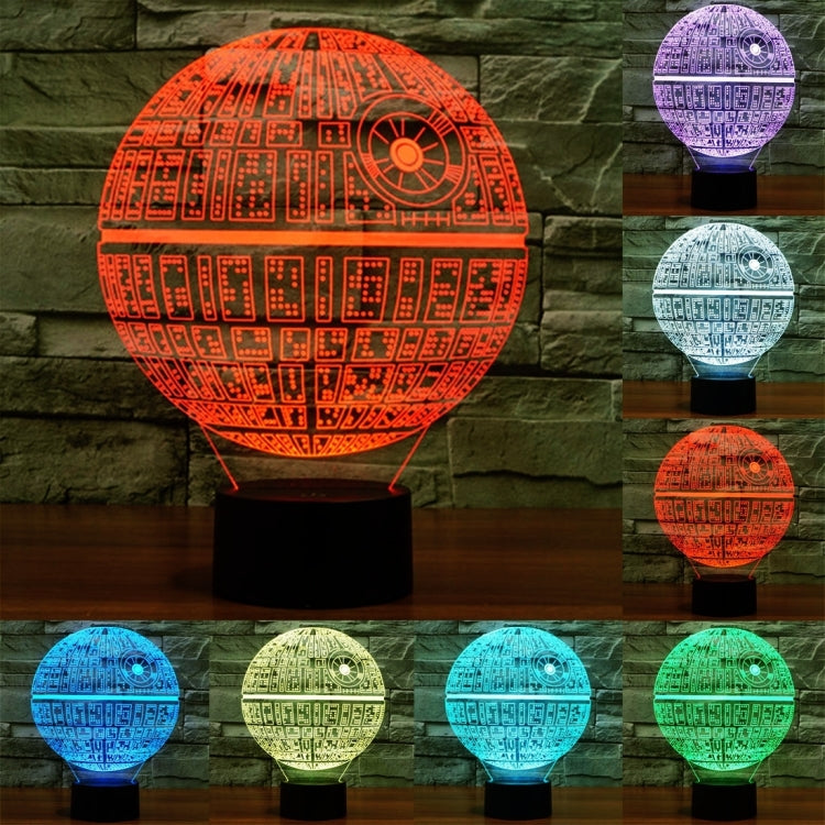 Lampada da scrivania con lampada stereo visiva creativa a 7 colori, luce notturna, Death Star Style