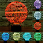 Lampada da scrivania con lampada stereo visiva creativa a 7 colori, luce notturna, Death Star Style