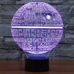 Lampada da scrivania con lampada stereo visiva creativa a 7 colori, luce notturna, Death Star Style