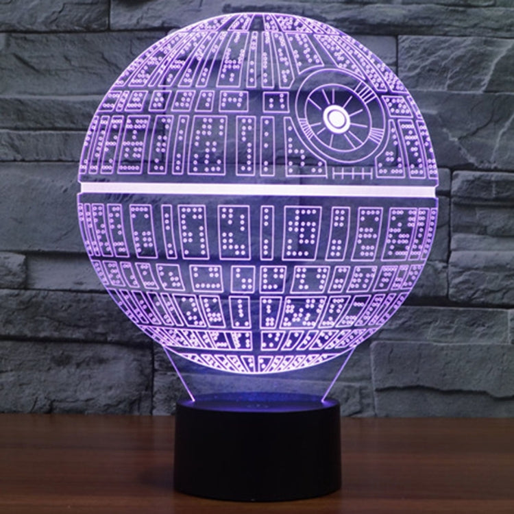 Lampada da scrivania con lampada stereo visiva creativa a 7 colori, luce notturna, Death Star Style