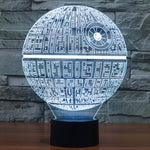 Lampada da scrivania con lampada stereo visiva creativa a 7 colori, luce notturna, Death Star Style