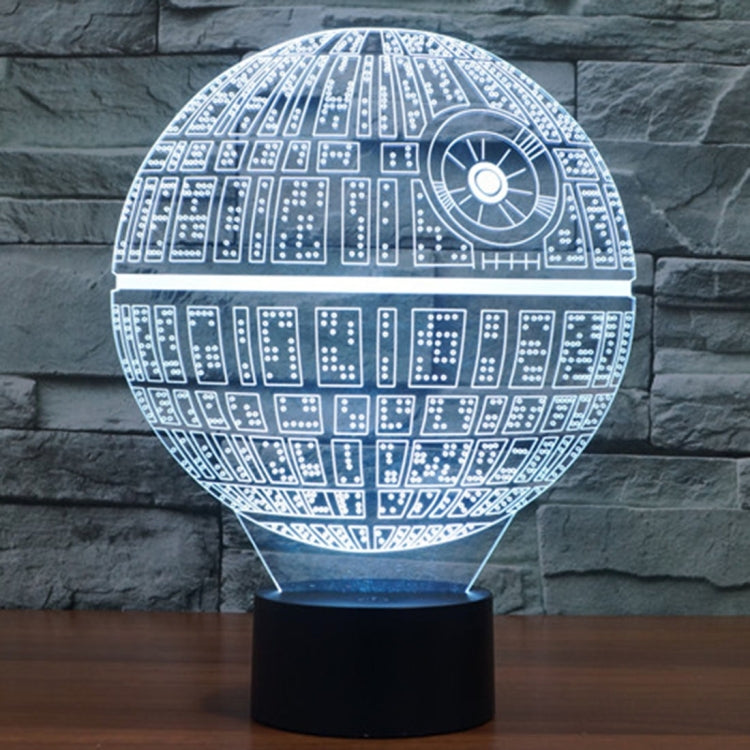 Lampada da scrivania con lampada stereo visiva creativa a 7 colori, luce notturna, Death Star Style