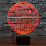 Lampada da scrivania con lampada stereo visiva creativa a 7 colori, luce notturna, Death Star Style
