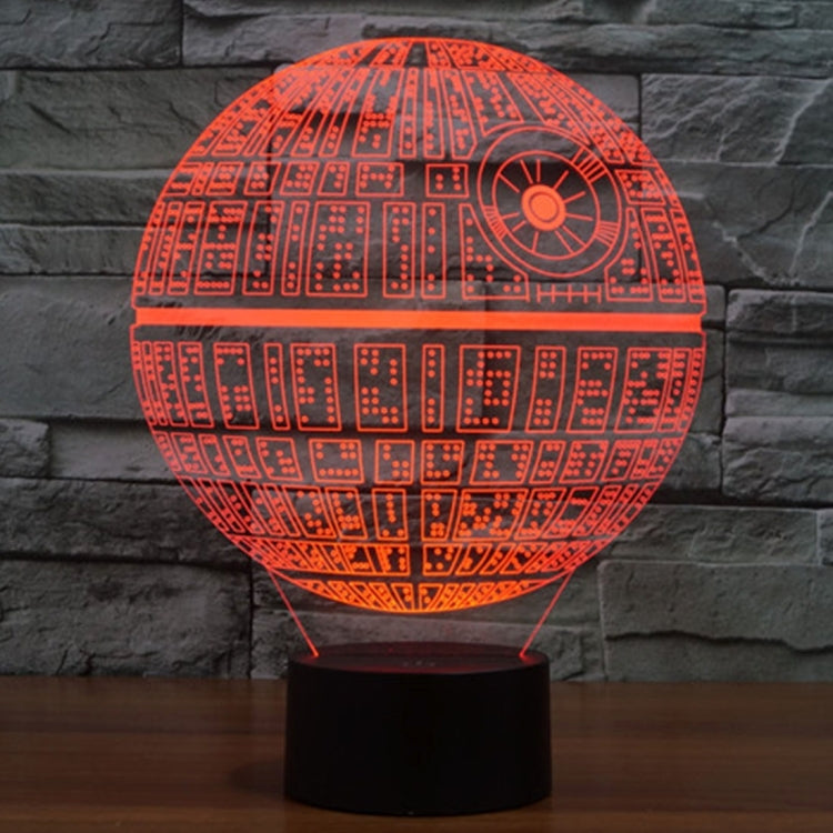 Lampada da scrivania con lampada stereo visiva creativa a 7 colori, luce notturna, Death Star Style