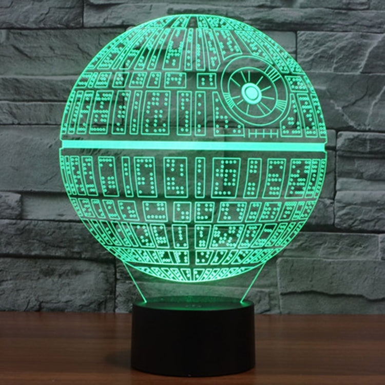 Lampada da scrivania con lampada stereo visiva creativa a 7 colori, luce notturna, Death Star Style