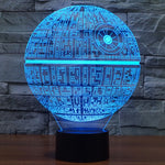 Lampada da scrivania con lampada stereo visiva creativa a 7 colori, luce notturna, Death Star Style