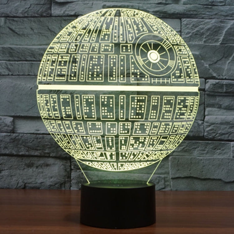 Lampada da scrivania con lampada stereo visiva creativa a 7 colori, luce notturna, Death Star Style