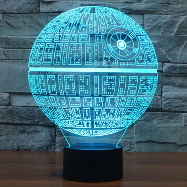 Lampada da scrivania con lampada stereo visiva creativa a 7 colori, luce notturna, Death Star Style