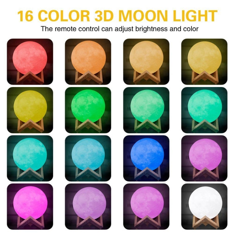 Luce notturna LED dimmerabile a 16 colori con ricarica USB con telecomando e supporto in legno
