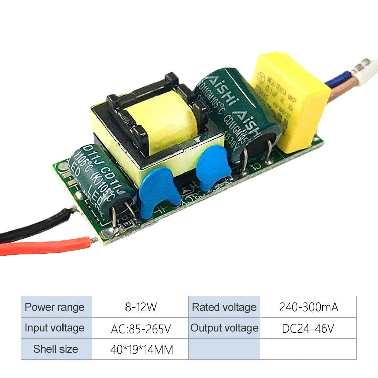 Adattatore driver LED da 8-12 W Alimentatore isolato CA 85-265 V a CC 24-46 V, 8-12W