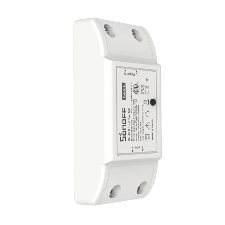 Sonoff Basic R2 eWelink APP per telefono WiFi 2.4GHz Modulo telecomando con interruttore LED intelligente fai-da-te, supporto Alexa Echo e controllo vocale Google Home, CA 90-250 V, 2.4GHz