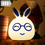 Regalo creativo della novità della lampada decorativa a LED alimentata a batteria, Smile Pink Rabbit/Battery-Powered, Smile Blue Rabbit/Battery-Powered, Happy Pink Rabbit/Battery-Powered, Happy Blue Rabbit/Battery-Powered