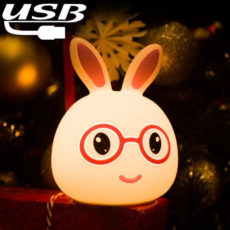 Regalo creativo della novità della lampada decorativa del LED di ricarica USB, Smile Pink Rabbit/USB Charging, Smile Blue Rabbit/USB Charging, Happy Pink Rabbit/USB Charging, Happy Blue Rabbit/USB Charging