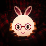 Regalo creativo della novità della lampada decorativa del LED di ricarica USB, Smile Pink Rabbit/USB Charging, Smile Blue Rabbit/USB Charging, Happy Pink Rabbit/USB Charging, Happy Blue Rabbit/USB Charging