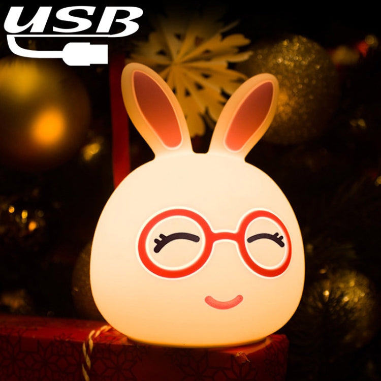 Regalo creativo della novità della lampada decorativa del LED di ricarica USB, Smile Pink Rabbit/USB Charging, Smile Blue Rabbit/USB Charging, Happy Pink Rabbit/USB Charging, Happy Blue Rabbit/USB Charging