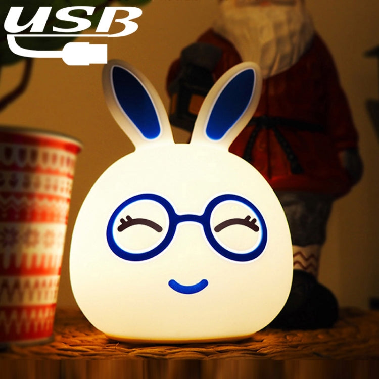 Regalo creativo della novità della lampada decorativa del LED di ricarica USB, Smile Pink Rabbit/USB Charging, Smile Blue Rabbit/USB Charging, Happy Pink Rabbit/USB Charging, Happy Blue Rabbit/USB Charging
