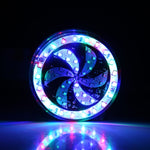 65 LED SMD 2835 Mulino a vento modificato per moto Angel Eyes RGB Luce Ruota di fuoco Luce Styling Lampada per atmosfera flash, Diametro: 8,3 cm, DC 12V, 65 LEDs Diameter: 9cm