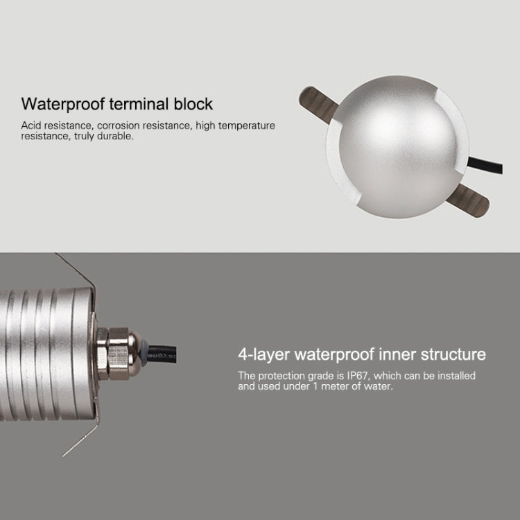 Lampada da terra LED 3W impermeabile IP66 luce calda 3000K
