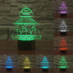 Lampada da scrivania con lampada stereo visiva creativa a 7 colori, luce notturna, Amusement Park Style