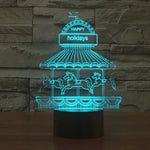 Lampada da scrivania con lampada stereo visiva creativa a 7 colori, luce notturna, Amusement Park Style