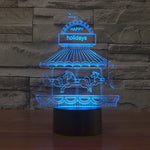 Lampada da scrivania con lampada stereo visiva creativa a 7 colori, luce notturna, Amusement Park Style