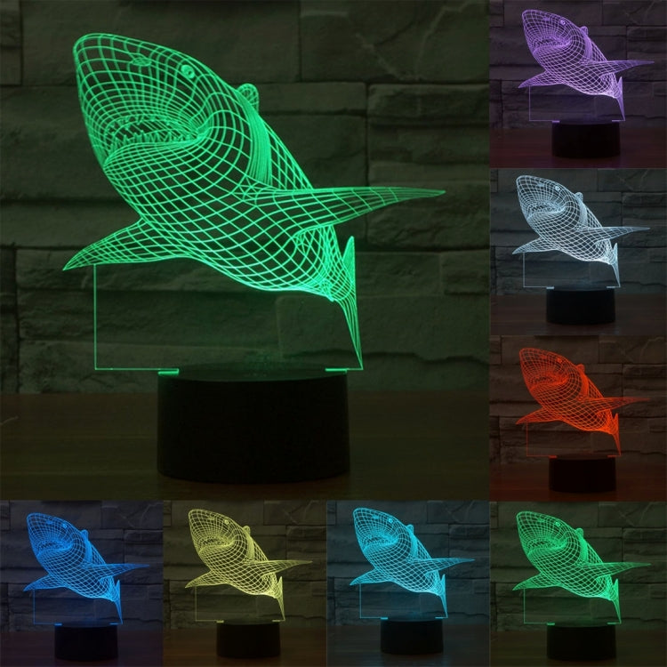 Lampada da scrivania con lampada stereo visiva creativa a 7 colori, luce notturna, Shark Style