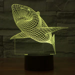 Lampada da scrivania con lampada stereo visiva creativa a 7 colori, luce notturna, Shark Style