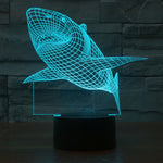 Lampada da scrivania con lampada stereo visiva creativa a 7 colori, luce notturna, Shark Style