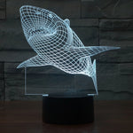 Lampada da scrivania con lampada stereo visiva creativa a 7 colori, luce notturna, Shark Style