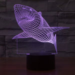 Lampada da scrivania con lampada stereo visiva creativa a 7 colori, luce notturna, Shark Style
