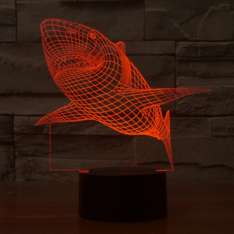 Lampada da scrivania con lampada stereo visiva creativa a 7 colori, luce notturna, Shark Style