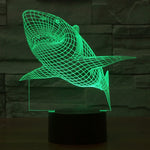 Lampada da scrivania con lampada stereo visiva creativa a 7 colori, luce notturna, Shark Style