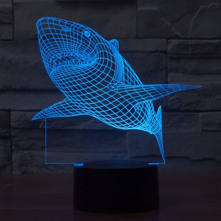 Lampada da scrivania con lampada stereo visiva creativa a 7 colori, luce notturna, Shark Style