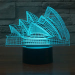 Lampada da scrivania con lampada stereo visiva creativa a 7 colori, luce notturna, Sydney Opera House Style