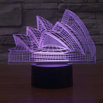 Lampada da scrivania con lampada stereo visiva creativa a 7 colori, luce notturna, Sydney Opera House Style