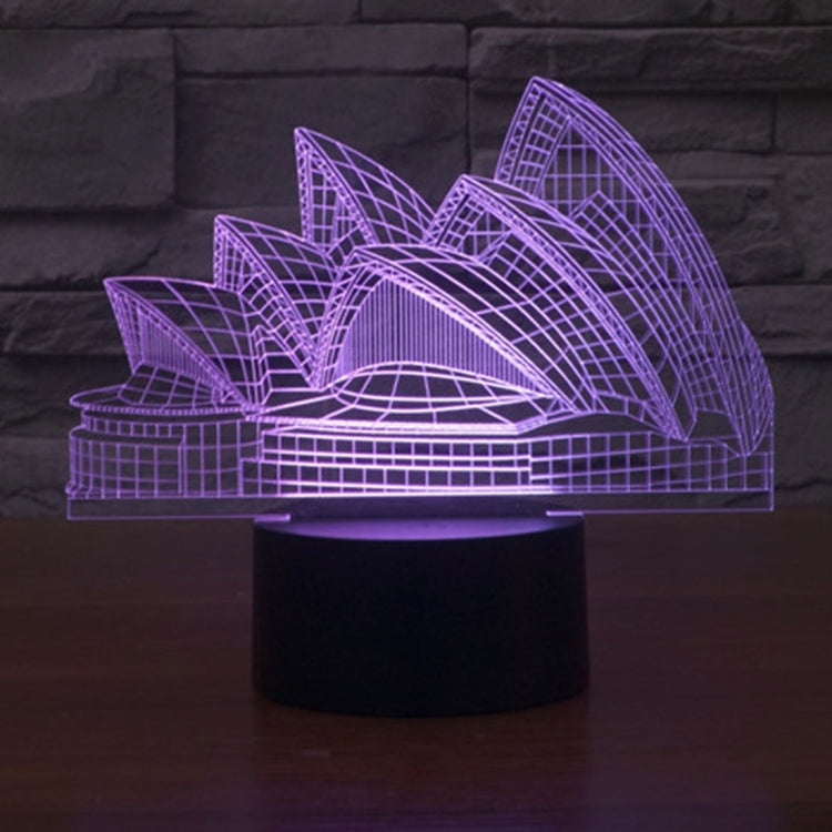 Lampada da scrivania con lampada stereo visiva creativa a 7 colori, luce notturna, Sydney Opera House Style