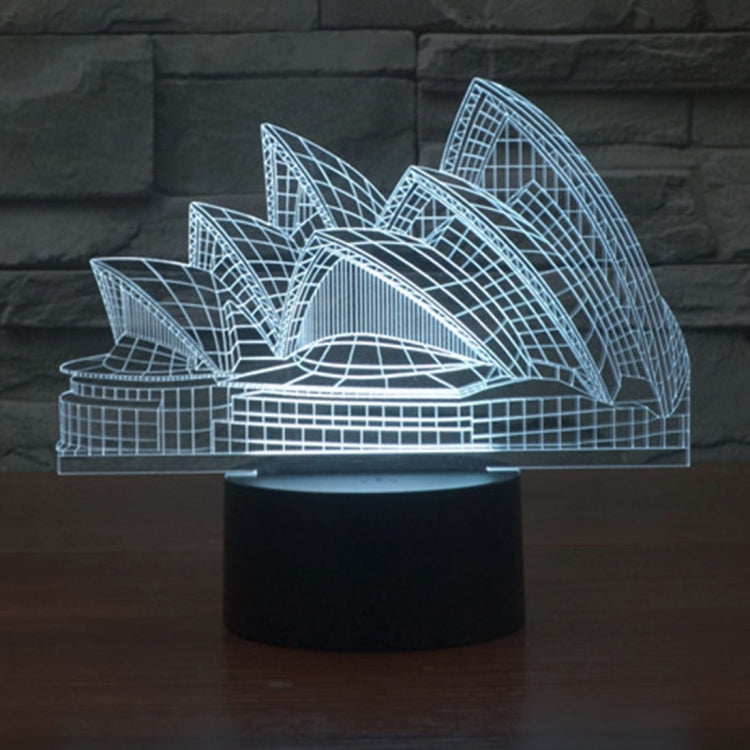 Lampada da scrivania con lampada stereo visiva creativa a 7 colori, luce notturna, Sydney Opera House Style